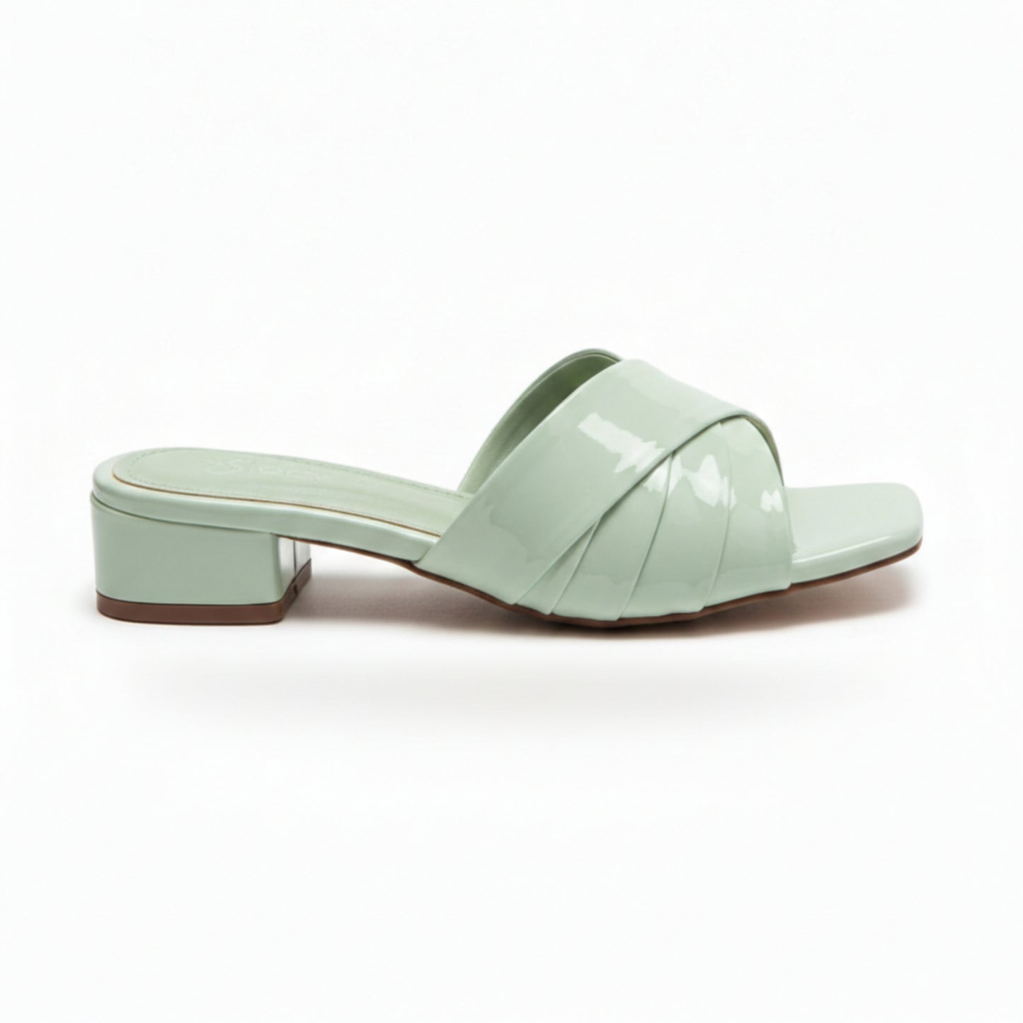 Women’s Sage Green Block Heel Slide Sandals