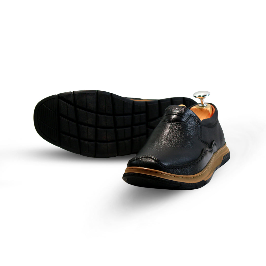 Men’s Leather Medicated Shoes – Pure Leather, Medicated Insole & Rubber Sole