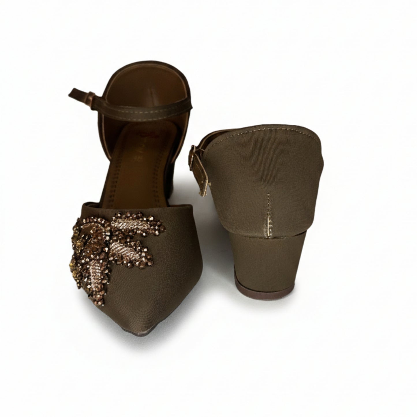 Women’s Embellished Ankle Strap Low Heels