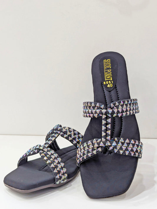 Embellished Slides – Sparkle with Comfort & Style