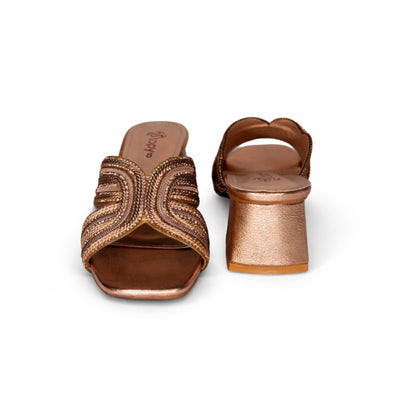 Women’s Embellished Block Heel Slide Sandals