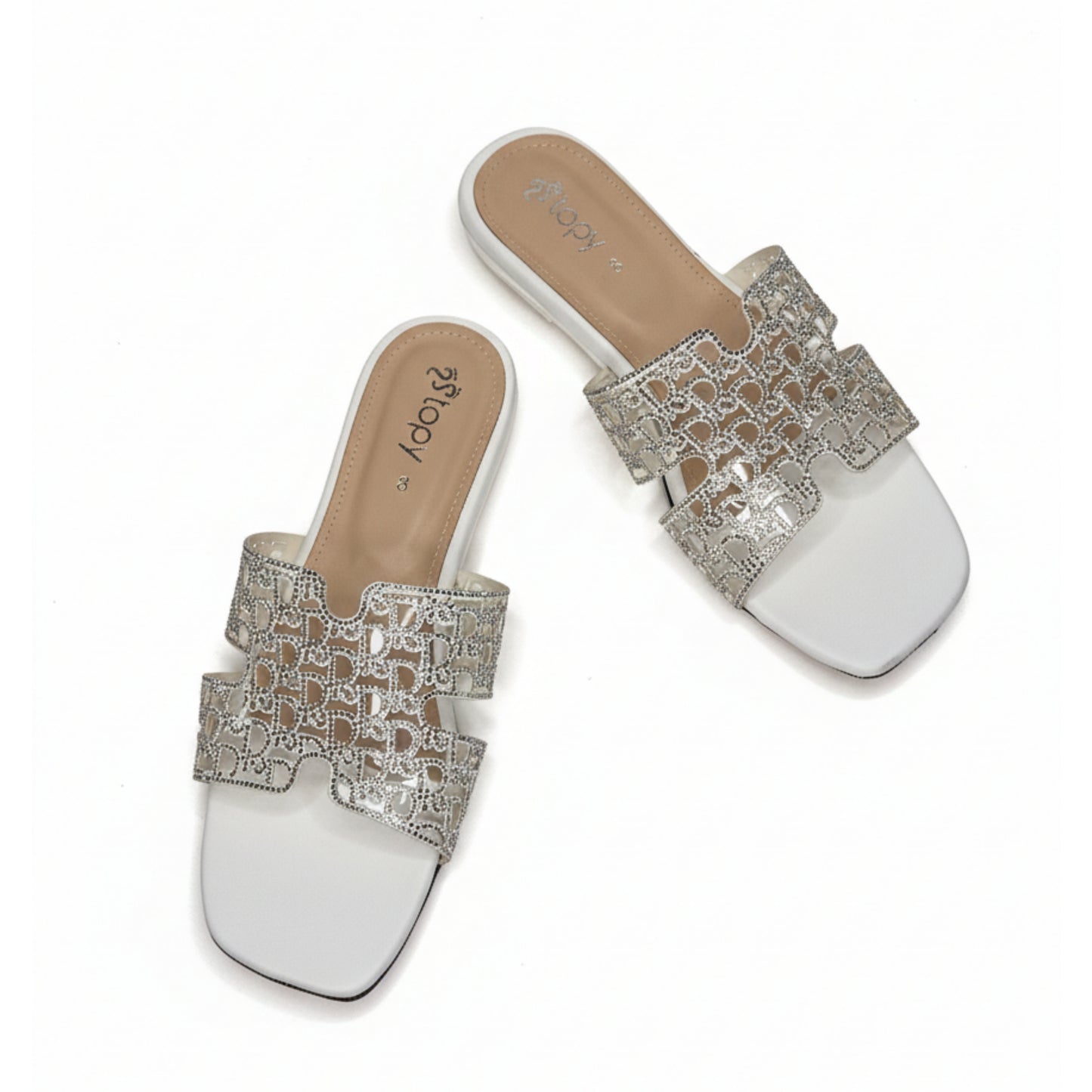 Women’s Embellished Flat Slide Sandals