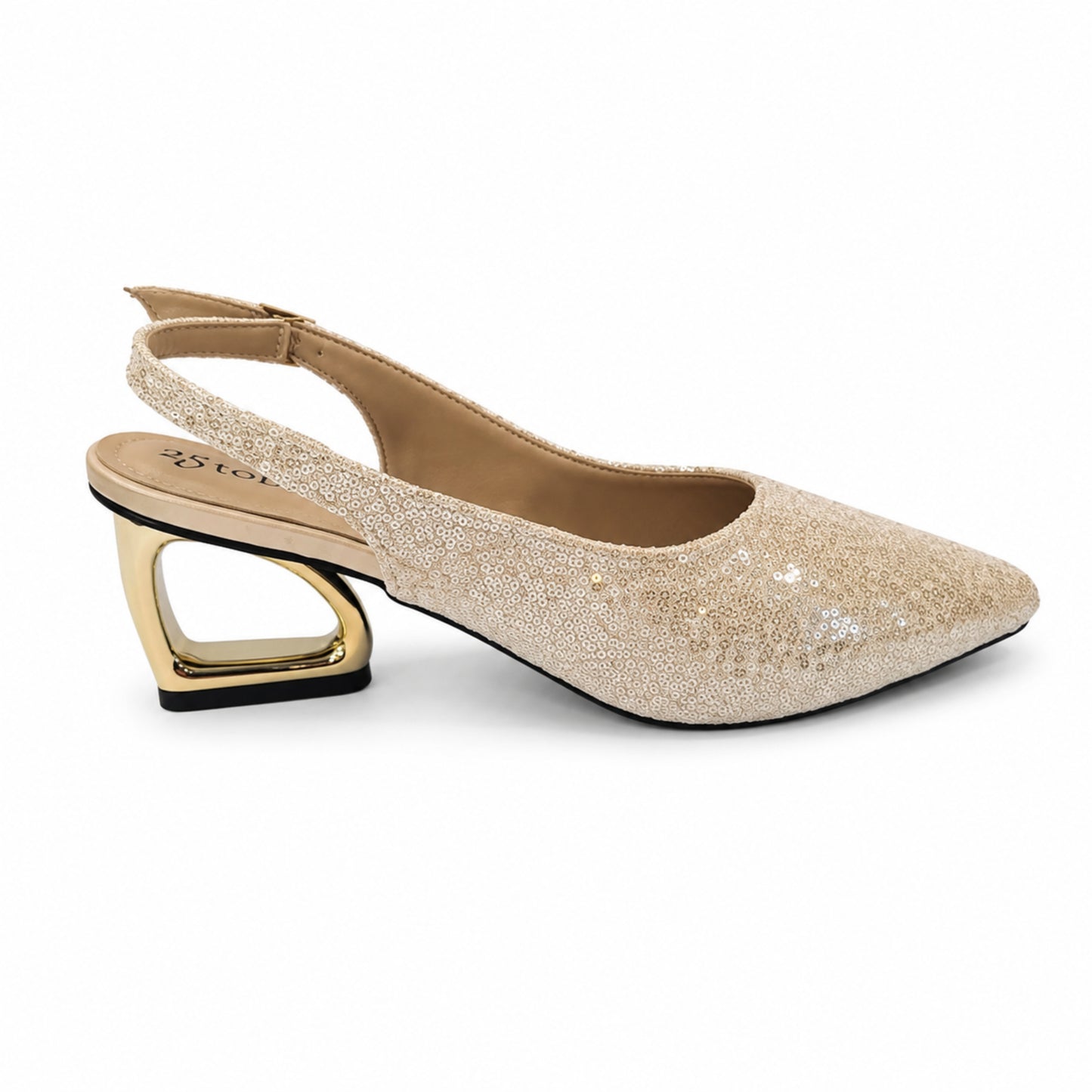 Amber Aura Noir Gleam – Elegant Women's Flats