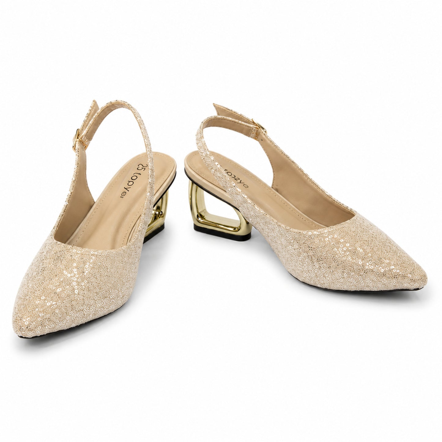 Amber Aura Noir Gleam – Elegant Women's Flats