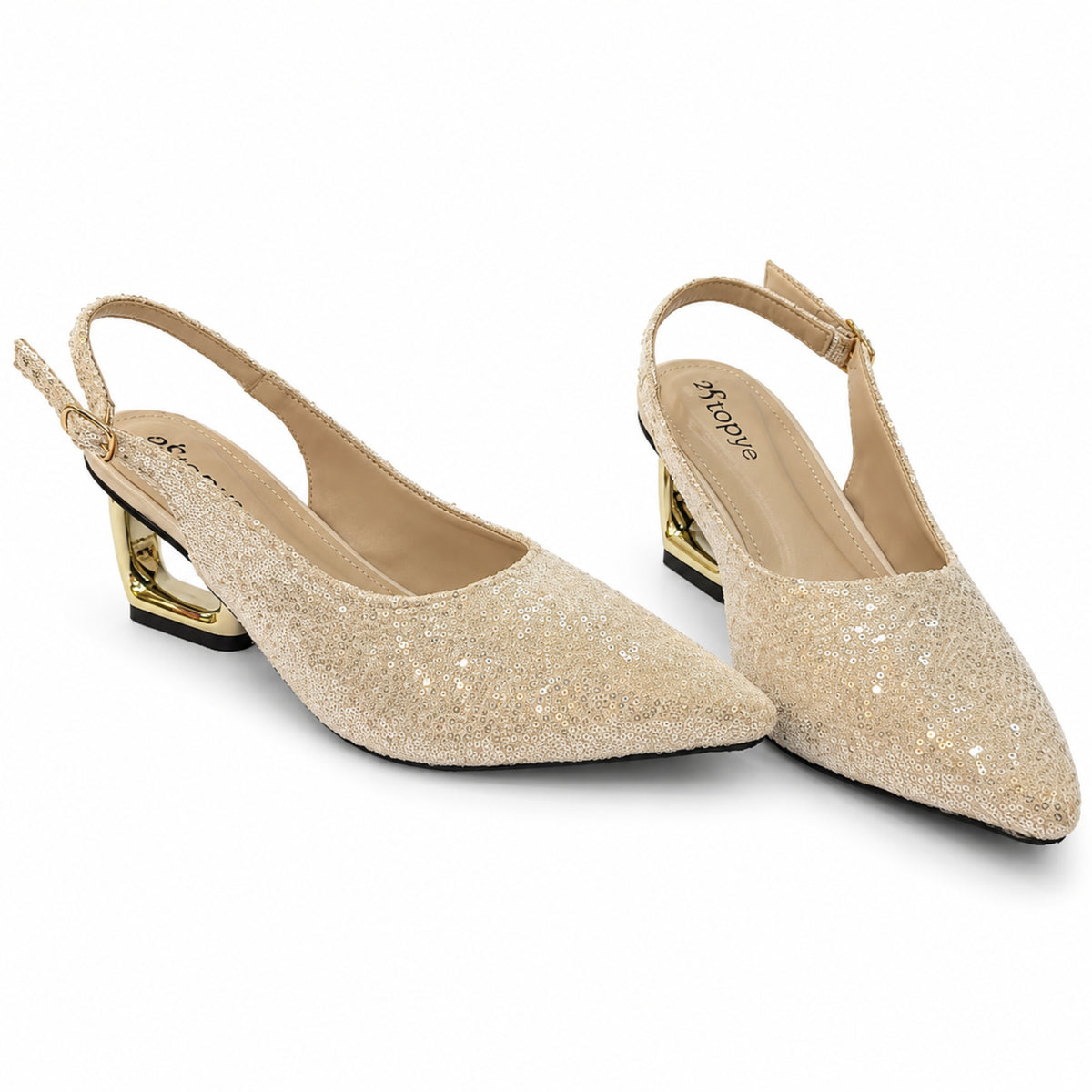 Amber Aura Noir Gleam – Elegant Women's Flats