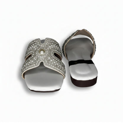 Women’s Embellished Flat Slide Sandals