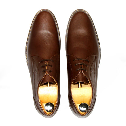 Mens pure leather laces shoes