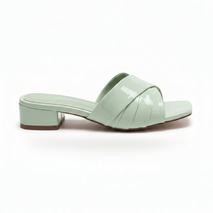 Women’s Sage Green Block Heel Slide Sandals