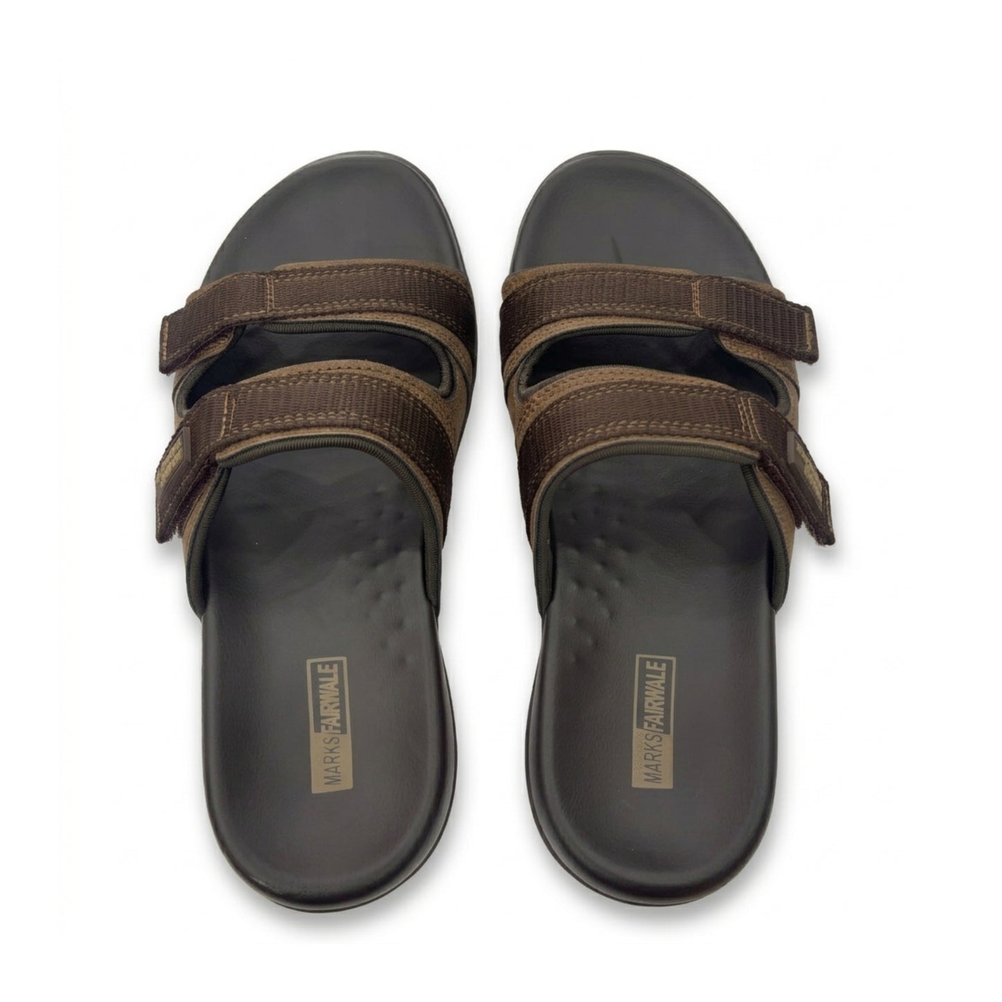 Men’s Sporty Dual Strap Comfort Sandals – Brown & Black
