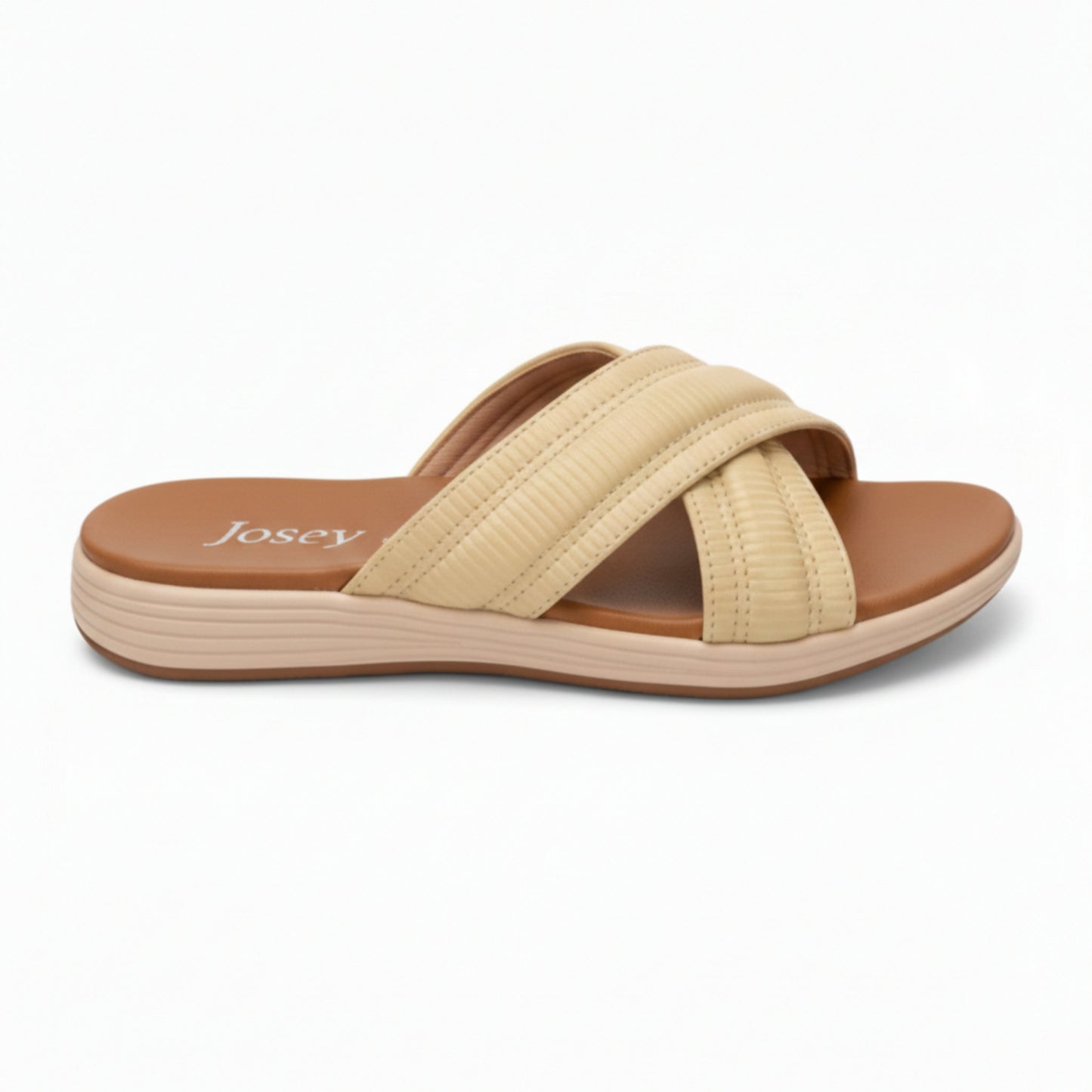 Women’s Cream Comfort Flat Slide Sandals