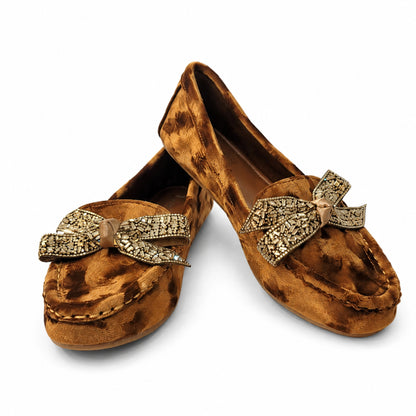Amber Bow Ballet Loafers – Elegant Women's Slip-On Flats