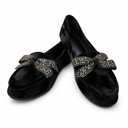 Amber Bow Ballet Loafers – Elegant Women's Slip-On Flats