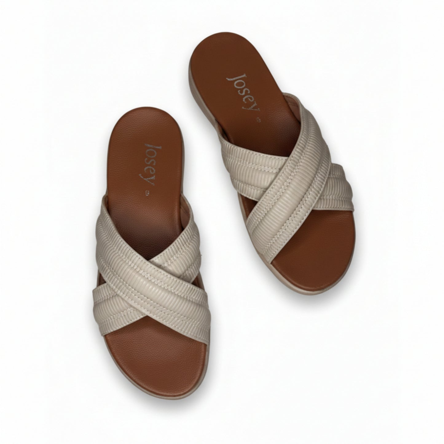 Women’s White Comfort Flat Slide Sandals