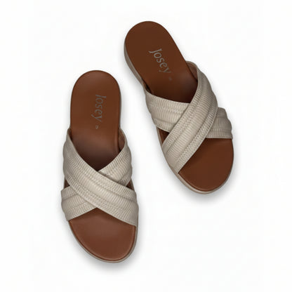 Women’s White Comfort Flat Slide Sandals