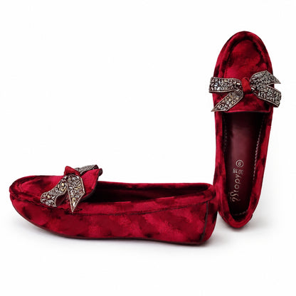 Amber Bow Ballet Loafers – Elegant Women's Slip-On Flats