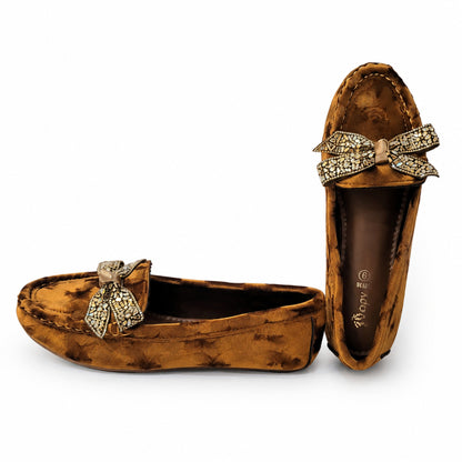 Amber Bow Ballet Loafers – Elegant Women's Slip-On Flats