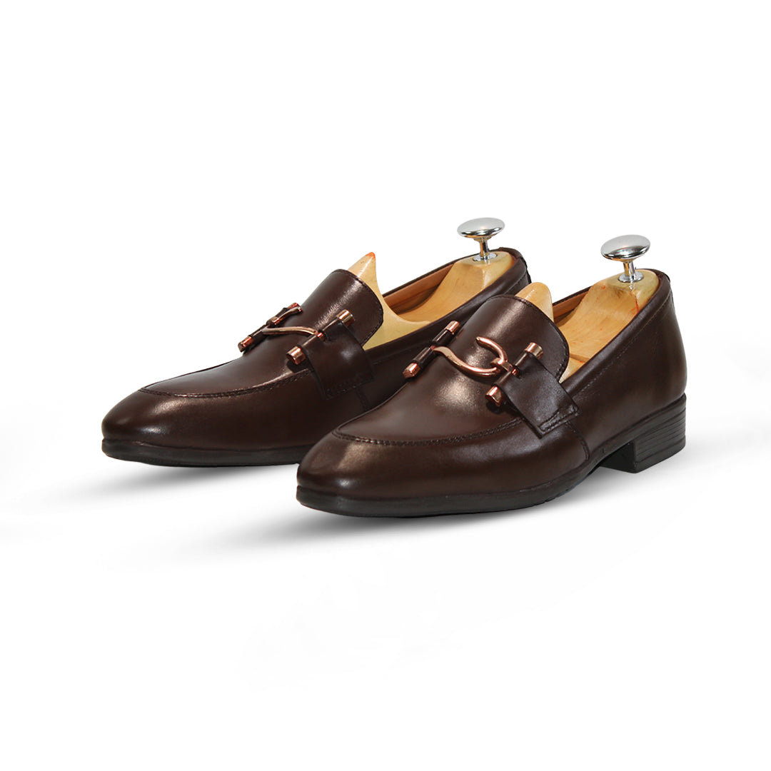 Men’s S Buckle Leather Shoes – Pure Leather