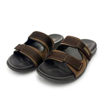 Men’s Sporty Dual Strap Comfort Sandals – Brown & Black