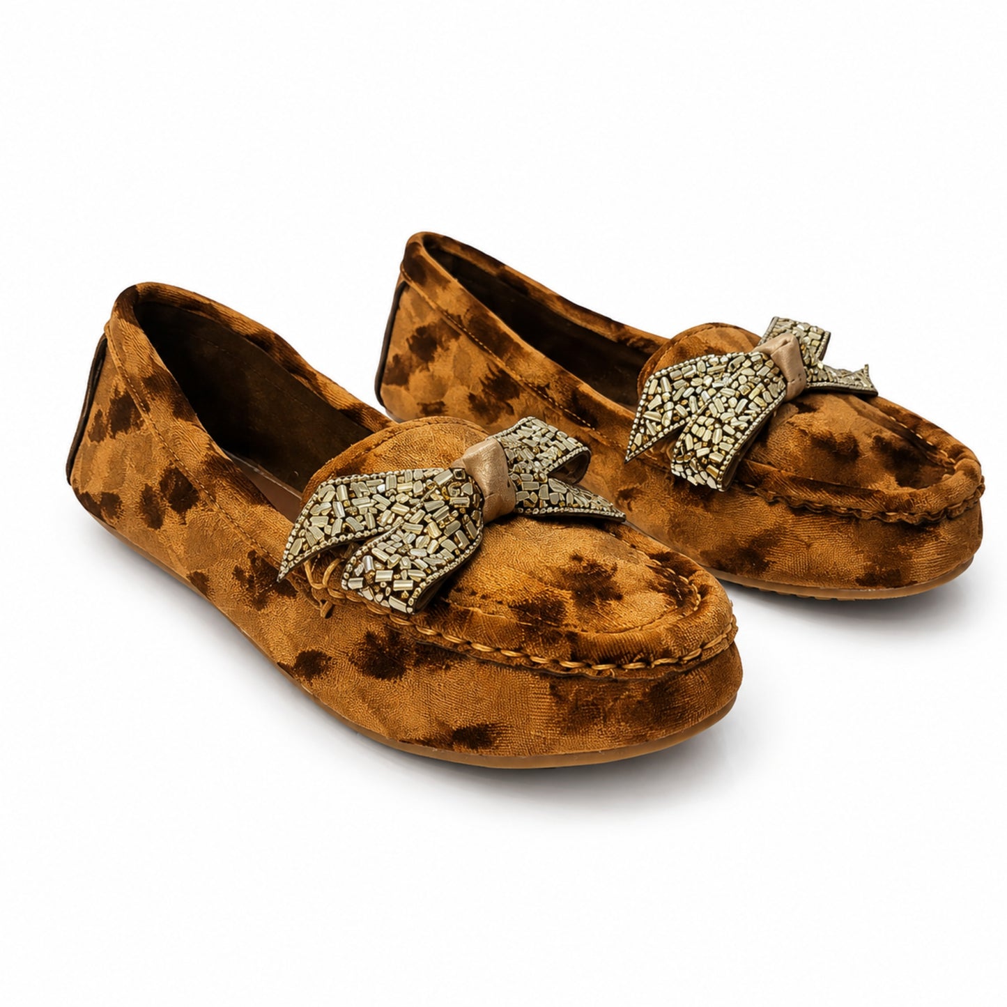 Amber Bow Ballet Loafers – Elegant Women's Slip-On Flats