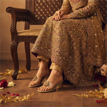 Women’s Clear Strap Embellished Block Heel Slide Sandals