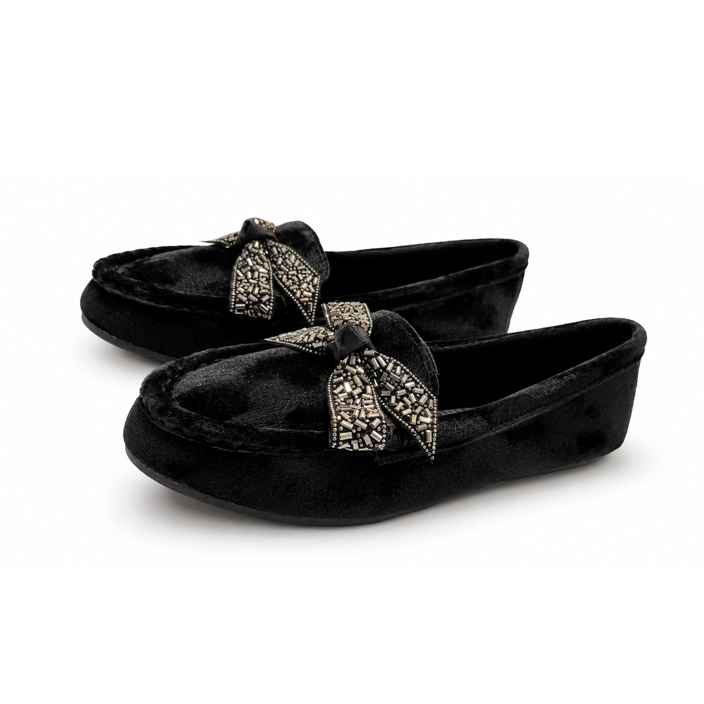 Amber Bow Ballet Loafers – Elegant Women's Slip-On Flats