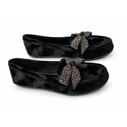 Amber Bow Ballet Loafers – Elegant Women's Slip-On Flats