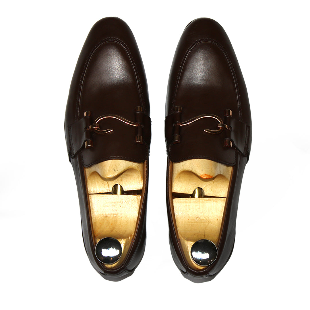 Men’s S Buckle Leather Shoes – Pure Leather