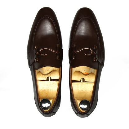 Men’s S Buckle Leather Shoes – Pure Leather