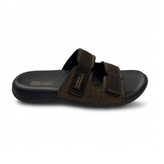 Men’s Sporty Dual Strap Comfort Sandals – Brown & Black