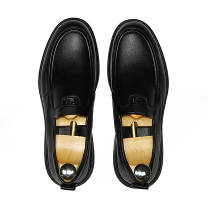 Men’s light weight soft leather wrinkles free shoes