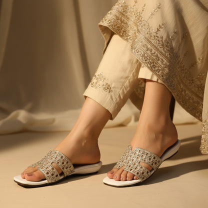 Women’s Embellished Flat Slide Sandals