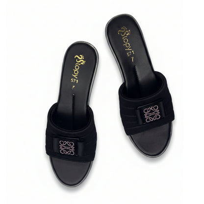 Women’s Burgundy Comfort Wedge Slide Sandals