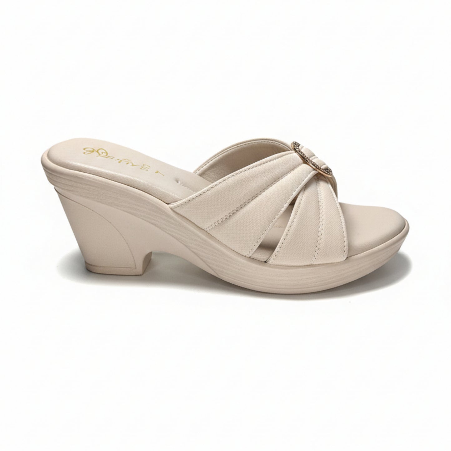 Women’s Beige Comfort Heel Slide Sandals