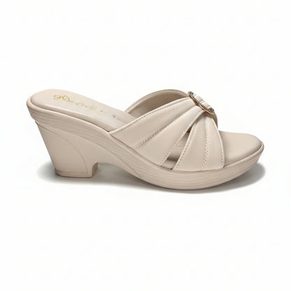 Women’s Beige Comfort Heel Slide Sandals