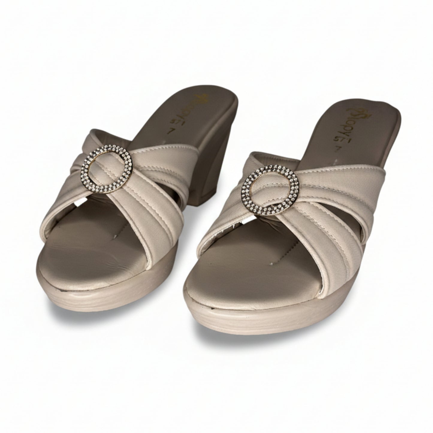 Women’s Beige Comfort Heel Slide Sandals