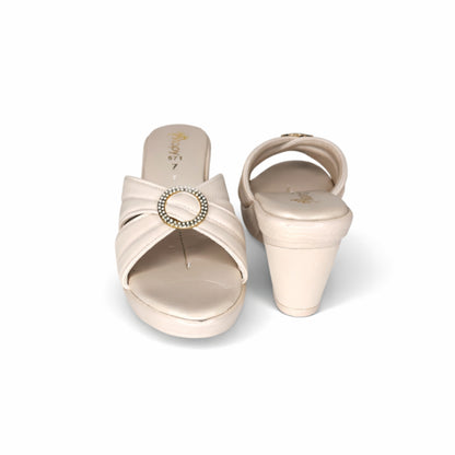 Women’s Beige Comfort Heel Slide Sandals