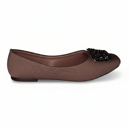 Women’s Burgundy Embellished Ballet Flats