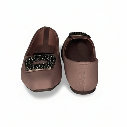 Women’s Burgundy Embellished Ballet Flats