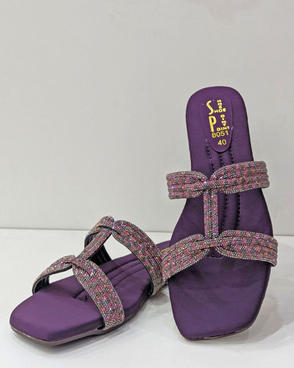 Embellished Slides – Sparkle with Comfort & Style