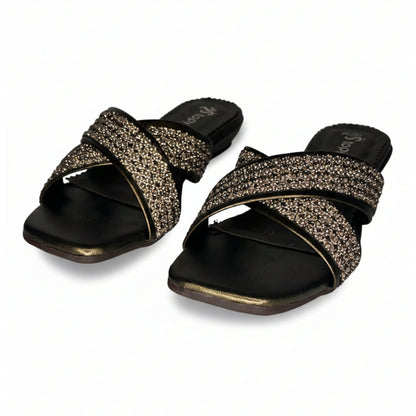 Women’s Studded Flat Slide Sandals