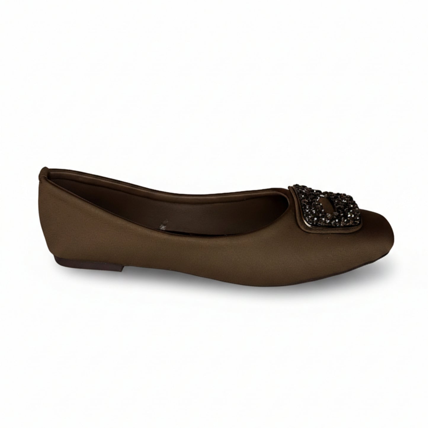 Women’s Brown Embellished Wedge Ballet Flats