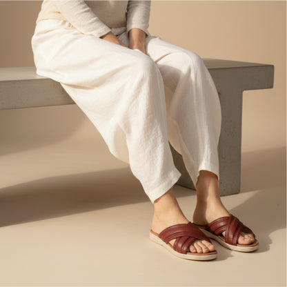 Women’s Nude Comfort Flat Slide Sandals