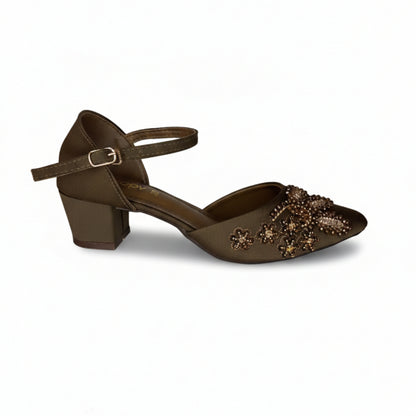 Women’s Embellished Ankle Strap Low Heels