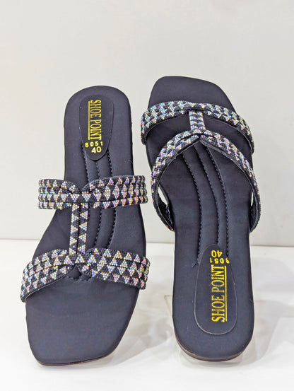 Embellished Slides – Sparkle with Comfort & Style