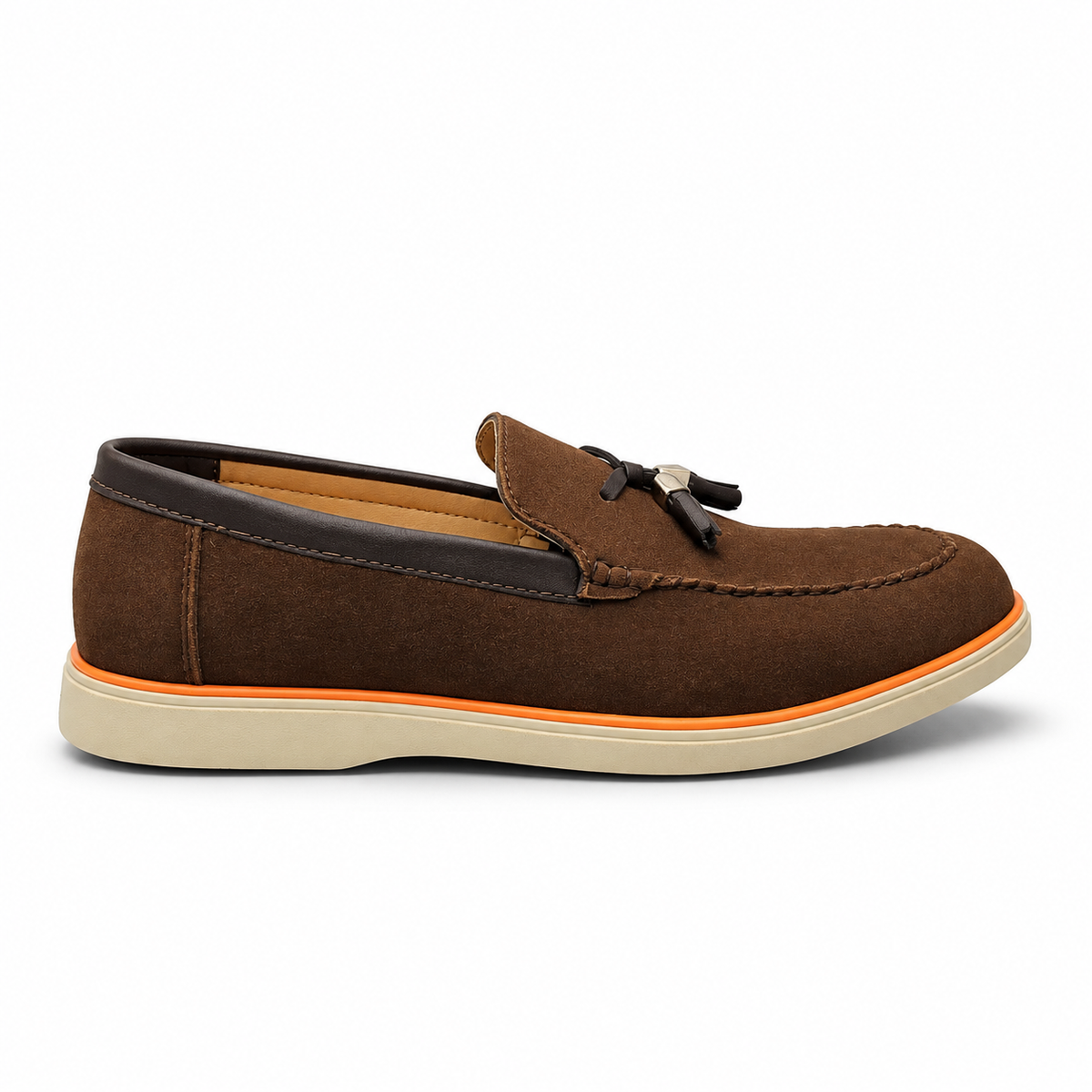 Urban Noir Black Suede Tassel Loafers for Men