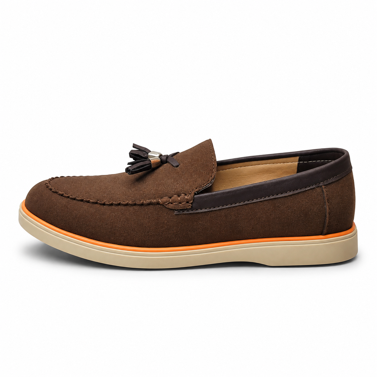 Urban Noir Black Suede Tassel Loafers for Men