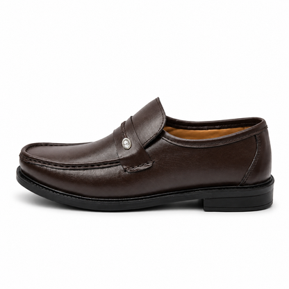 Midnight Luxe Black Braided Leather Loafers for Men