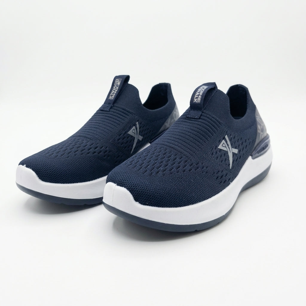Navy FlexStride Knit Slip-On Sneakers for Men