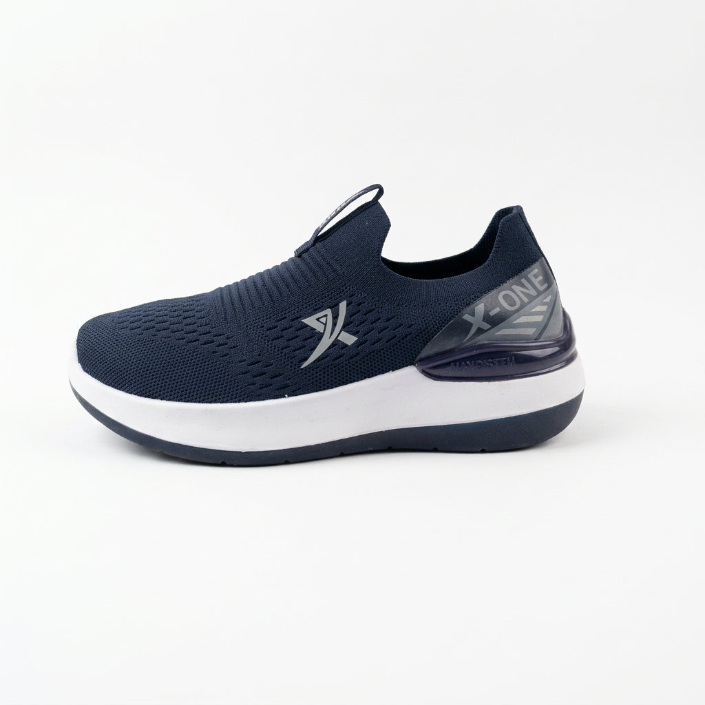 Navy FlexStride Knit Slip-On Sneakers for Men