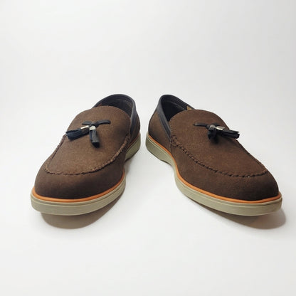 Urban Noir Black Suede Tassel Loafers for Men